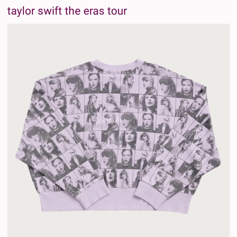 Official Taylor Swift Eras Tour Lavender Purple Oversized Sweatshirt - Picture 2 of 4